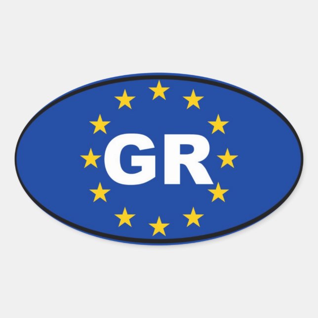 Griechenland - GR - Europäische Gewerkschaft Ovaler Aufkleber (Vorderseite)