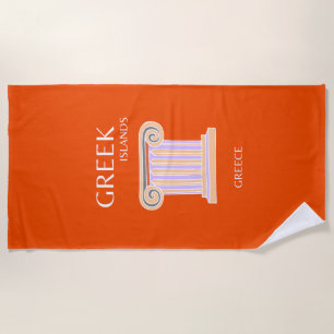 Griechenland, Griechenland, Reisepreppy, Orange Strandtuch