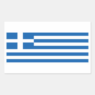 Griechenland/Griechische Flagge Rechteckiger Aufkleber