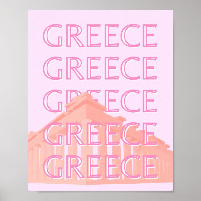 Griechenland, griechische Kunst, Pastel Travel Art Poster (Vorne)
