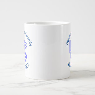 Griechenland Herz Flagge Blau LOVE Personalisiert  Jumbo-Tasse