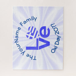 Griechenland Herzenflagge Blaue LIEBE Personalisie