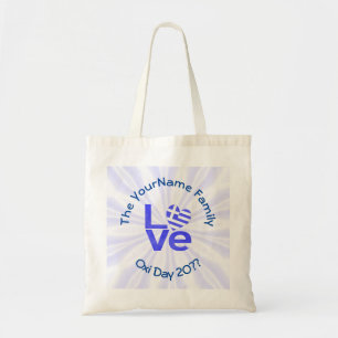 Griechenland Herzenflagge Blaue LIEBE Personalisie Tragetasche