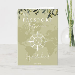 Griechenland Hochzeitspass - Sage Weltkarte Einladung