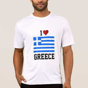 GRIECHENLAND: I LIEBE GRIECHENLAND Flaggen T - Shi T-Shirt