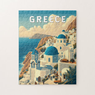 Griechenland Illustration Reise Kunst Vintage