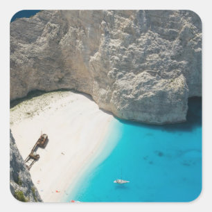 GRIECHENLAND, Ionische Inseln, ZAKYNTHOS, SCHIFFBR Quadratischer Aufkleber