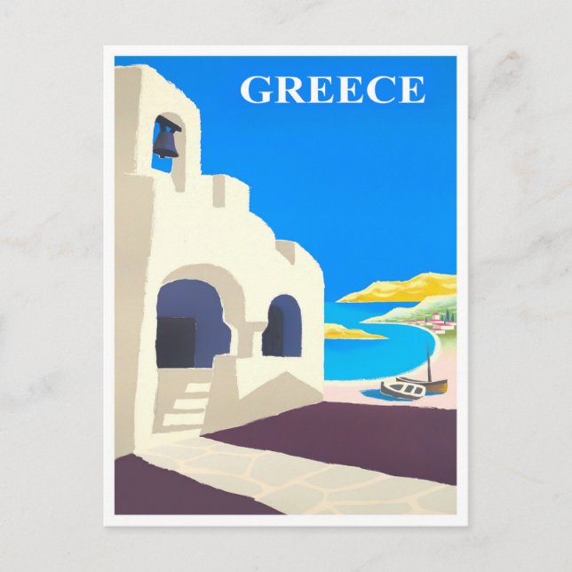 Griechenland Jahrgang Reise Postkarte (Vorderseite)