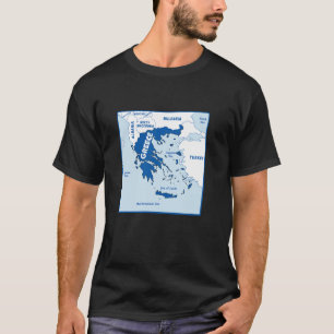 Griechenland Karte in Flaggenfarben. Länder und T-Shirt