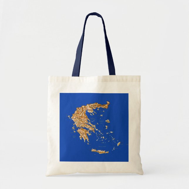 Griechenland-Karten-Tasche Tragetasche (Vorne)