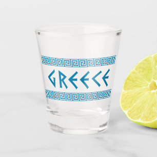 Griechenland-Landnationstextnamensymbol-Grieche Schnapsglas