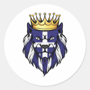 Griechenland Lion King Flag Runder Aufkleber