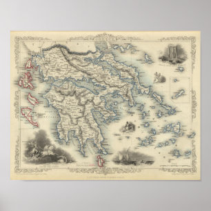 Griechenland mit Einfügungskarten von Korfu und Poster