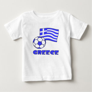 Griechenland mit griechischer Flagge und Fußball Baby T-shirt