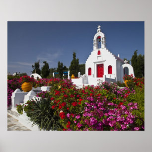 Griechenland, Mykonos, Hübsche kleine Kapelle in d Poster