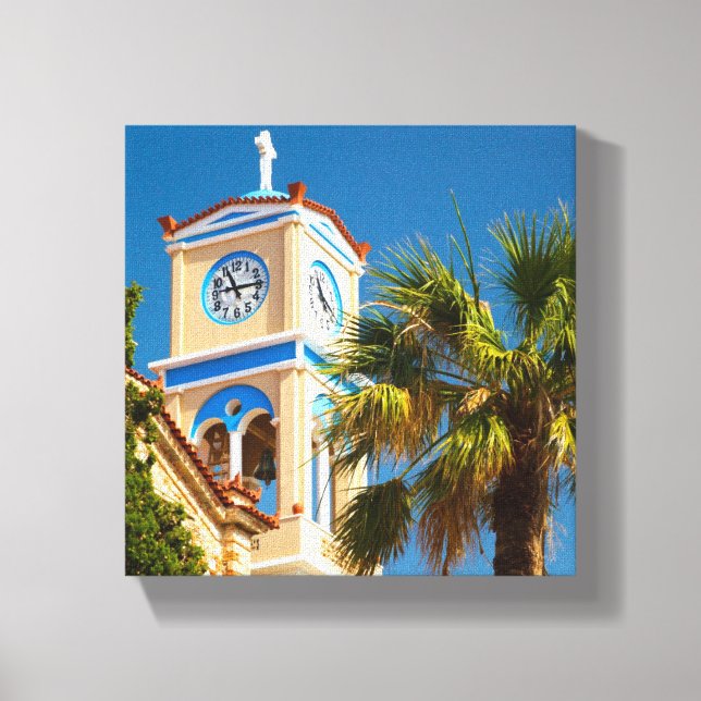 Griechenland - orthodoxe griechische Kirche mit Pa Leinwanddruck (Vorderseite)