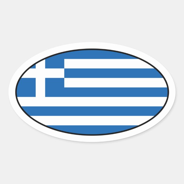 Griechenland Oval Flag Sticker (Vorderseite)