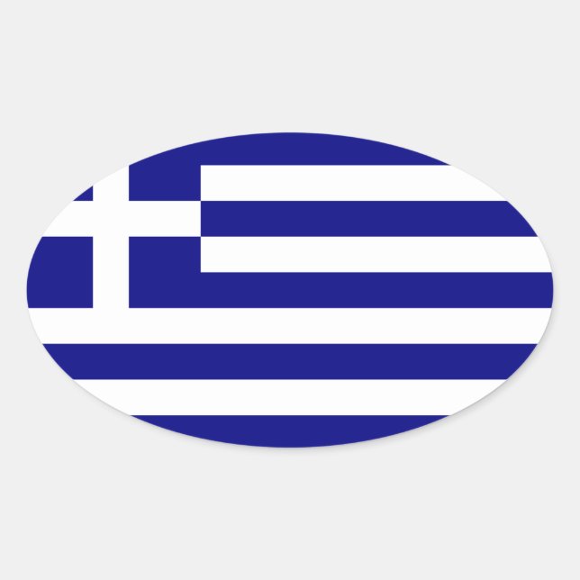 Griechenland Ovaler Aufkleber (Vorderseite)