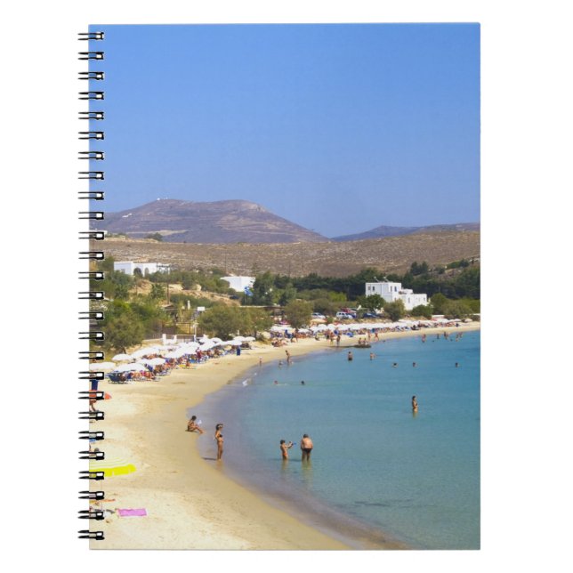 Griechenland, Paros Island, Krios Beach von oben Notizblock (Vorderseite)