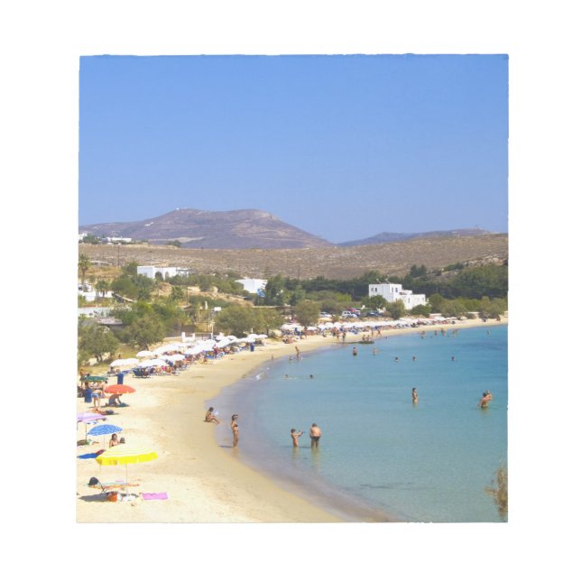 Griechenland, Paros Island, Krios Beach von oben Notizblock (Vorderseite)