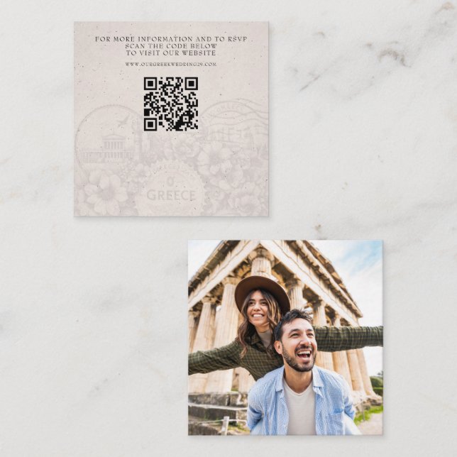 Griechenland Passport Wedding QR Begleitkarte (Vorne/Hinten)