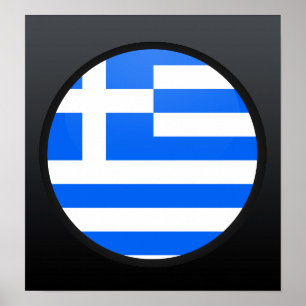 Griechenland - Qualitätsflaggenkreislauf Poster