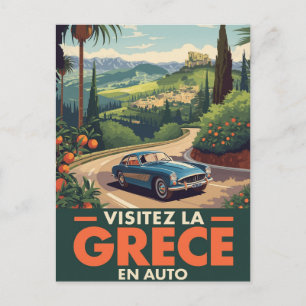 Griechenland ReiseKlassisches Auto Postkarte