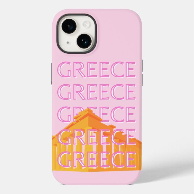 Griechenland, Reisekunst, Rosa Case-Mate iPhone 14 Hülle (Rückseite)