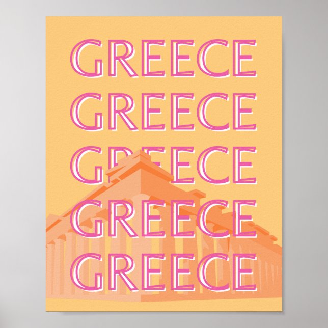 Griechenland Reisen Kunst, Sommer Reisen Kunst, Or Poster (Vorne)