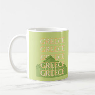 Griechenland Reisen Kunst, Sommerreisen Kunst, Grü Kaffeetasse