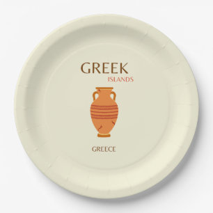 Griechenland, Reisen, Retro, Pastel Pappteller