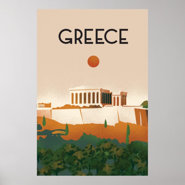 Griechenland Reiseplakat Athen Poster (Vorne)