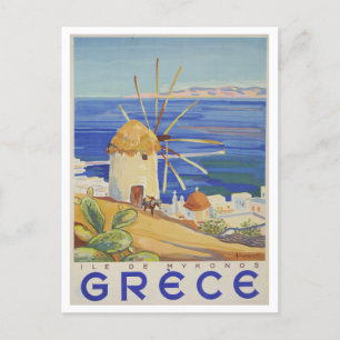 Griechenland-Reiseplakat Postkarte im Vintage-Stil