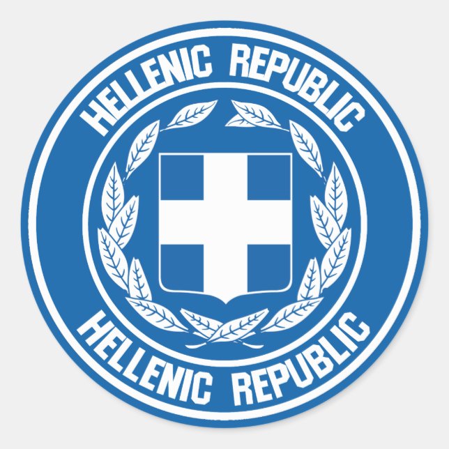 Griechenland-Runde Runder Aufkleber (Vorderseite)