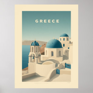 Griechenland Santorin Reiseplakat Poster