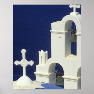 Griechenland, Santorini. Blick auf eine griechisch Poster