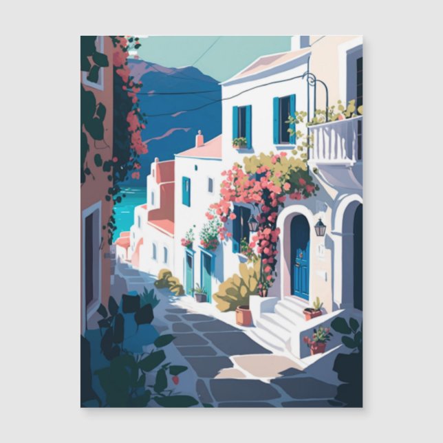 Griechenland Santorini Magnetkarte (Vorderseite)