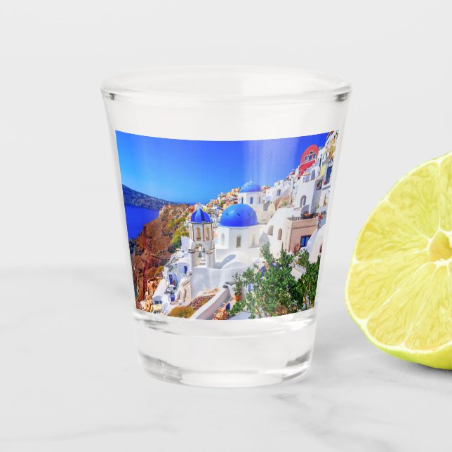 Griechenland Santorini Schnapsglas (Vorderseite)