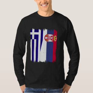Griechenland Serbien Halbflagge Srbija griechische T-Shirt