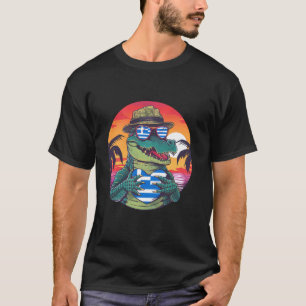 Griechenland Sonnenuntergang Alligator Tropisch Gr T-Shirt
