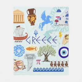 Griechenland Symbole für Reisende Fleecedecke