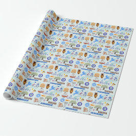 Griechenland Symbole für Reisende Geschenkpapier