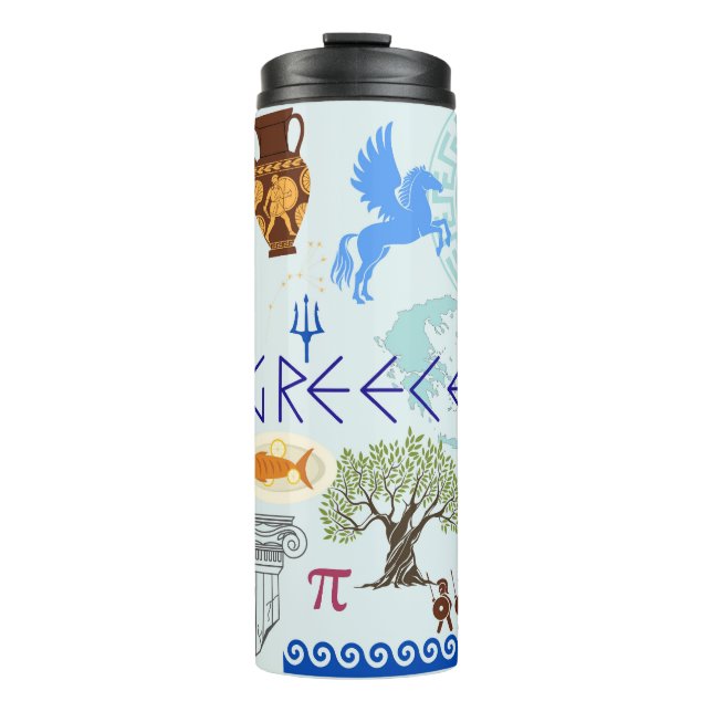 Griechenland Symbole für Reisende Thermosbecher (Vorderseite)