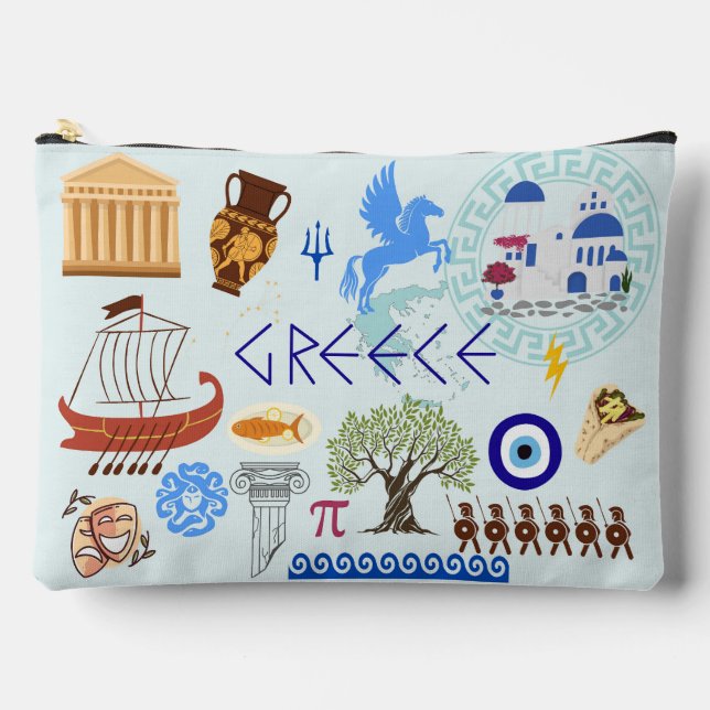 Griechenland Symbole für Reisende Zubehörtasche (Vorderseite)