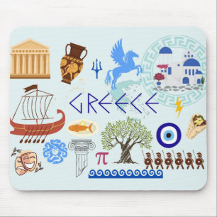 Griechenland Symbole Reise Liebhaber Mousepad