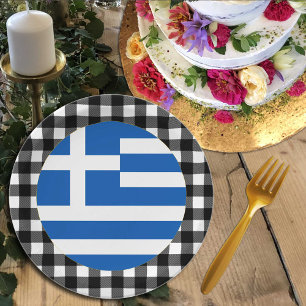 Griechenland - Tafel, Büffel kariert & Griechische Pappteller