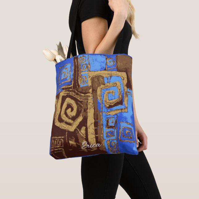 Griechenland Totem Tribal Abstrakte Kunst Personal Tasche (Von Nahem)