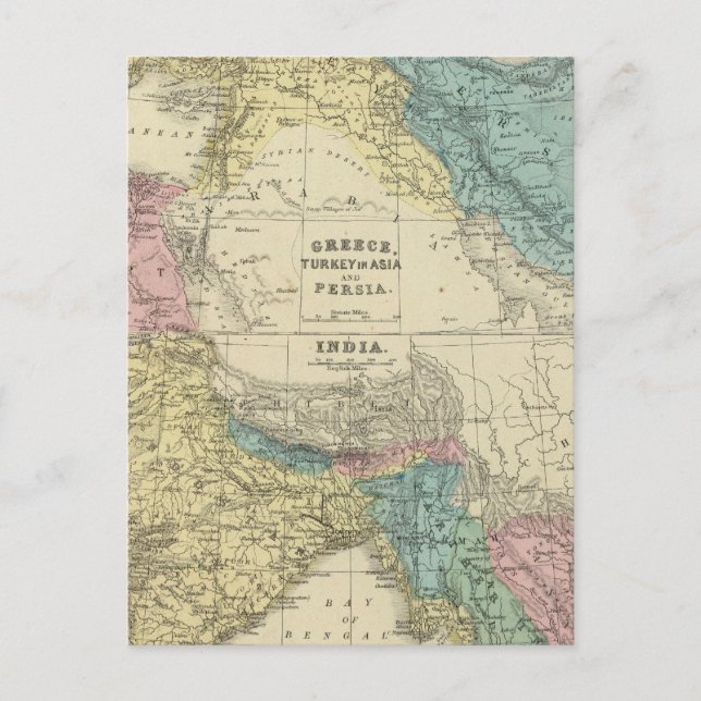Griechenland, Türkei, Persien, Indien Postkarte (Vorderseite)