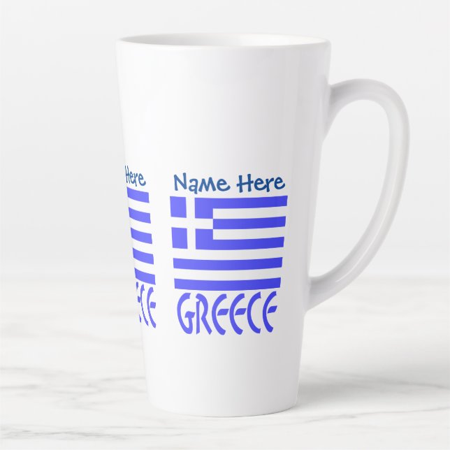 Griechenland und die griechische Flagge als blaue  Milchtasse (Rechts)