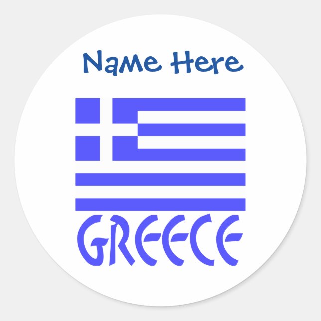 Griechenland und die griechische Flagge Personalis Runder Aufkleber (Vorderseite)